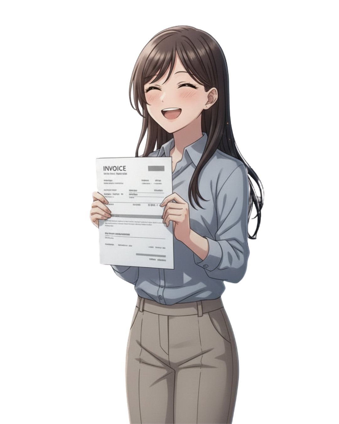請求書を持った女性